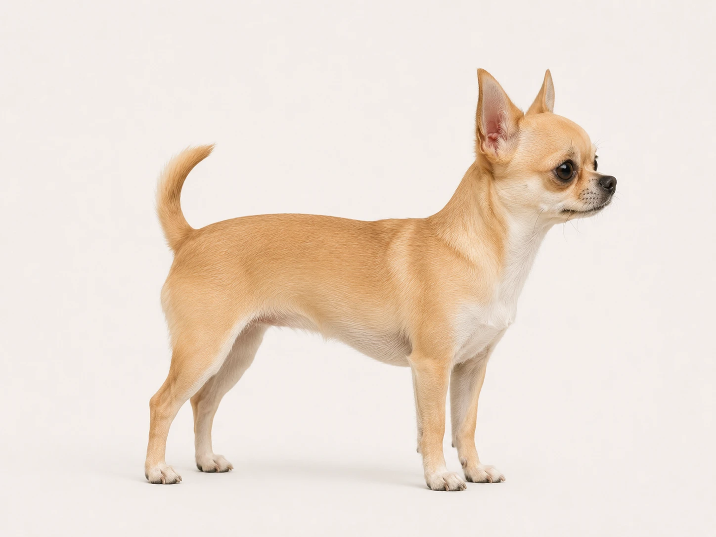 Chihuahua de pelo corto visto de perfil
